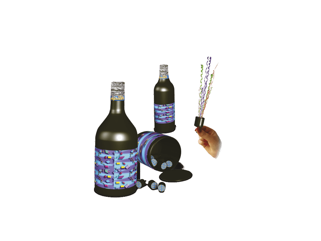 Botijão com Garrafinhas De Champagne – Lança Serpentina