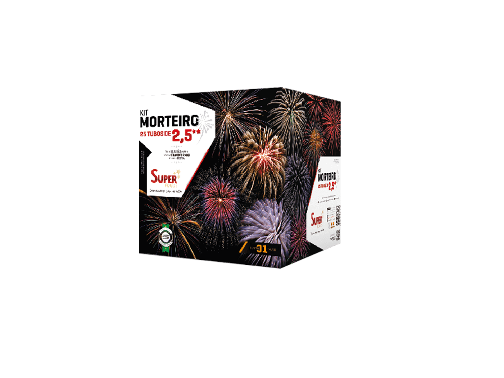 Kit Morteiro 2,5″ – 25 Tubos